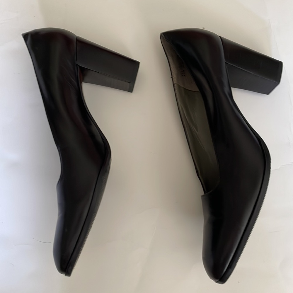 Etienne aigner black leather pumps heels size 8.5 - Picture 4 of 9